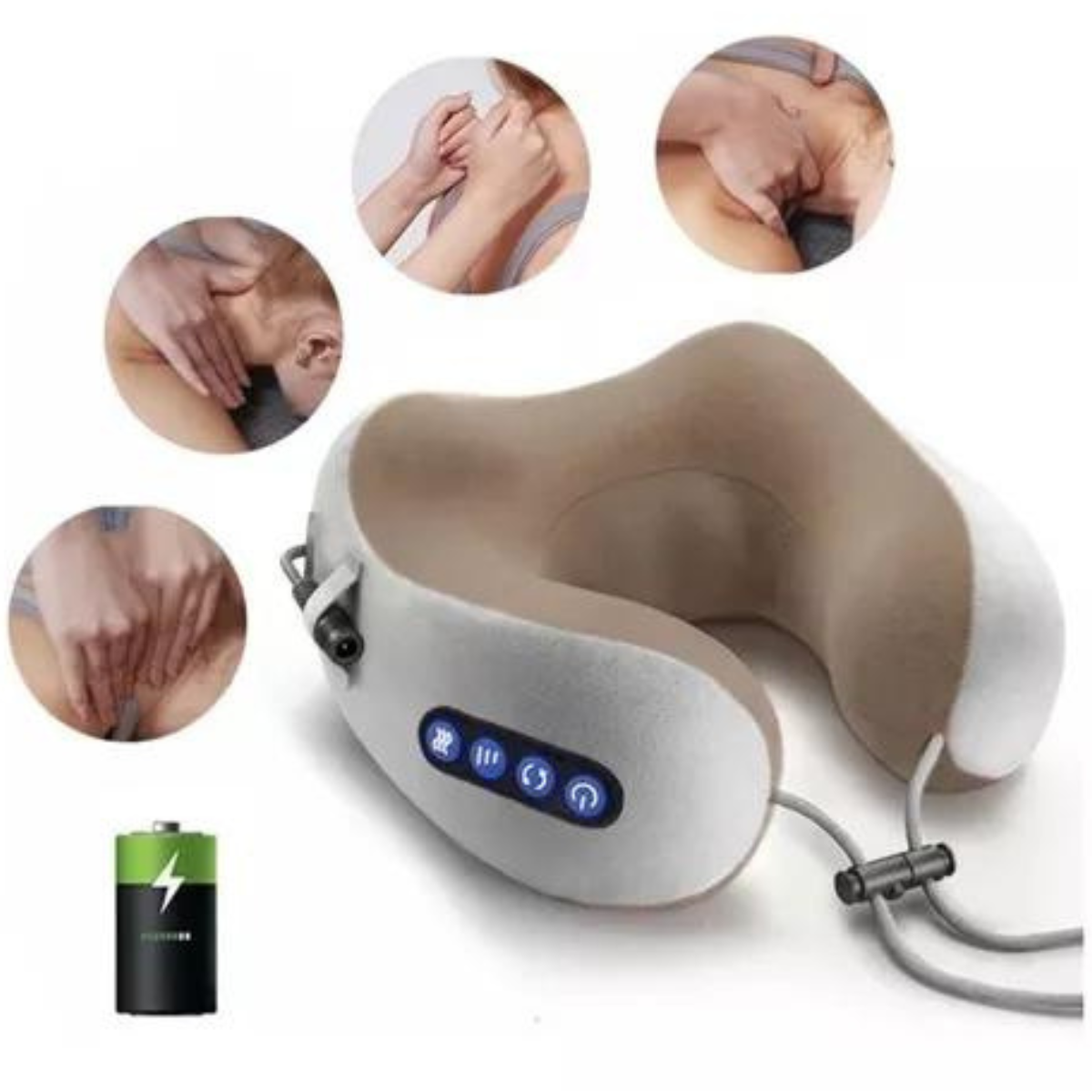 TRAVEL RELAX™ – COJÍN CERVICAL CON MASAJE, BATERÍA Y CONFORT TOTAL.