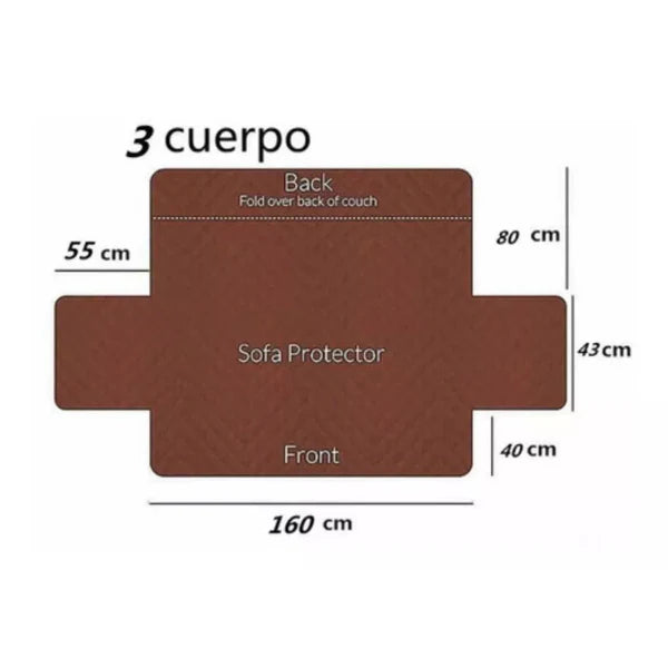 PROTECTOR DE SOFÁ ACOLCHADO 3 PLAZAS™ – ANTIDESLIZANTE Y LAVABLE.