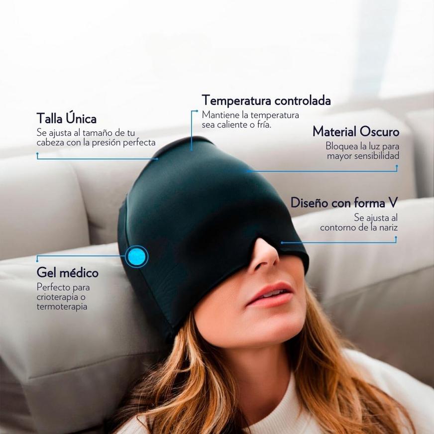 MIGRAFREEZE™ – Gorro de Gel Terapéutico para Aliviar Migrañas y Dolores de Cabeza