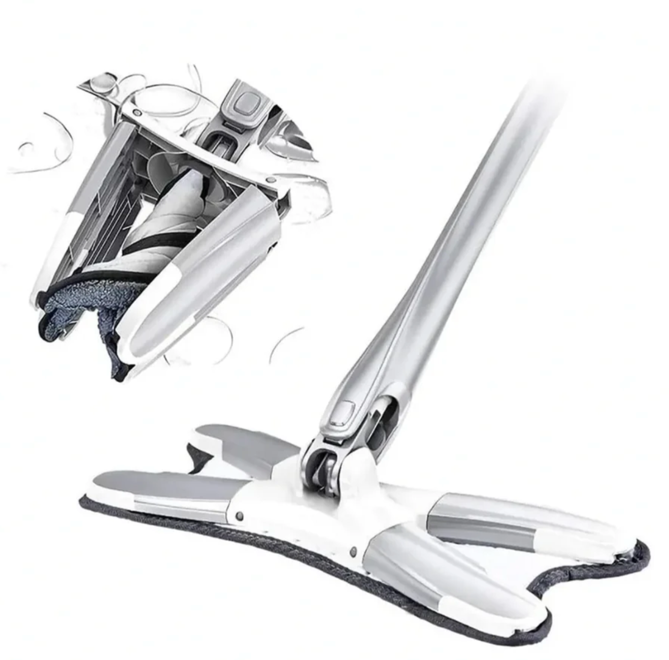 MOPA PLANA GIRATORIA 360™ – LIMPIA SIN ESFUERZO Y SIN ENSUCIARTE LAS MANOS.