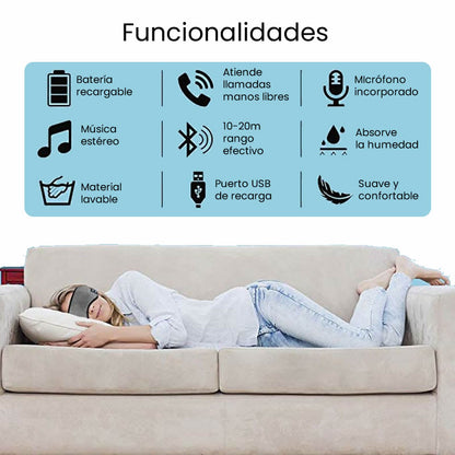 ANTIFAZ MUSICAL™ – Audífonos Integrados para un Sueño Profundo y Relajante