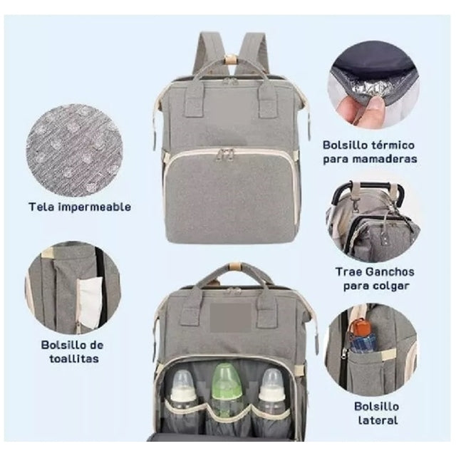 BOLSO BEBÉ 3 EN 1™ – BOLSO, CUNA Y MUDADOR PORTÁTIL.