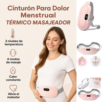 CINTURÓN TERAPÉUTICO PRO™ – Cinturón Terapéutico con Calor y Masaje Integrado, alivia dolores menstruales.