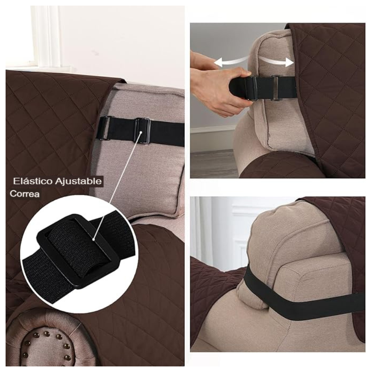 PROTECTOR DE SOFÁ ACOLCHADO 3 PLAZAS™ – ANTIDESLIZANTE Y LAVABLE.