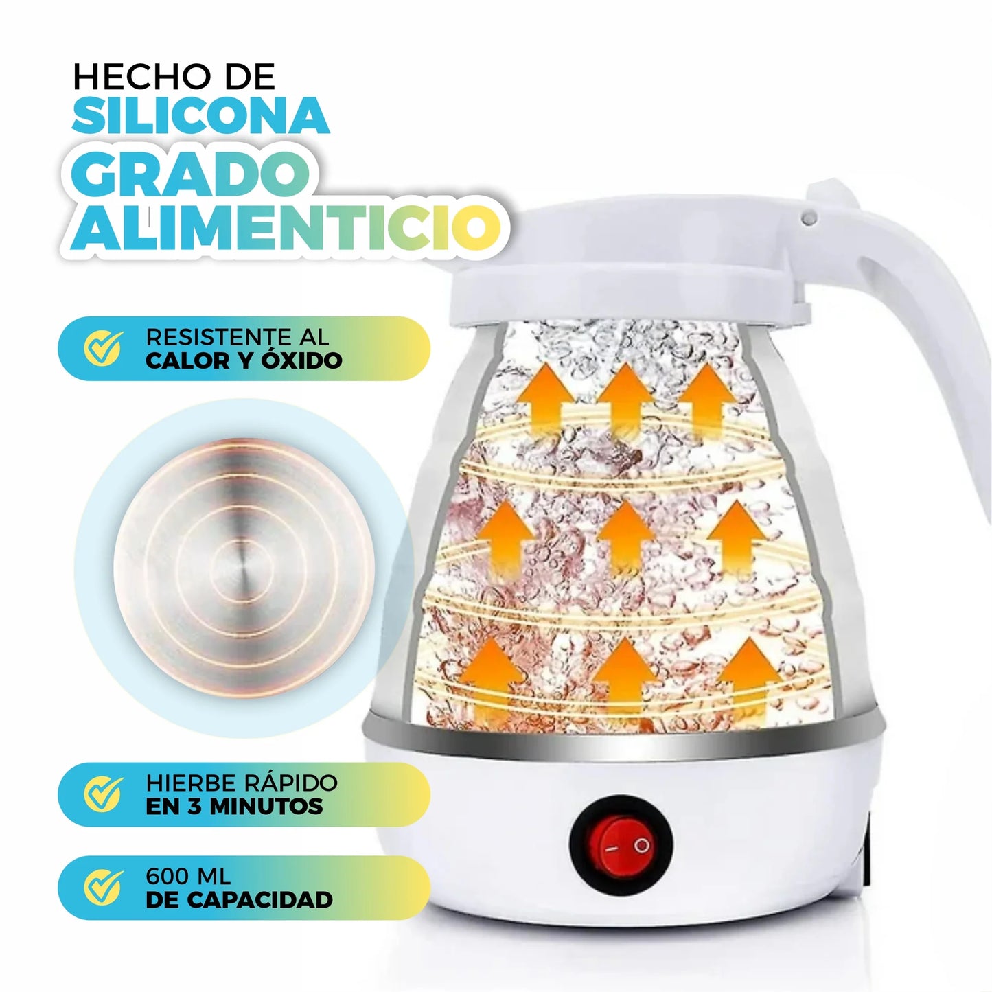 FLEXIBOIL™ HERVIDOR ELÉCTRICO PLEGABLE PRÁCTICO Y PORTÁTIL.