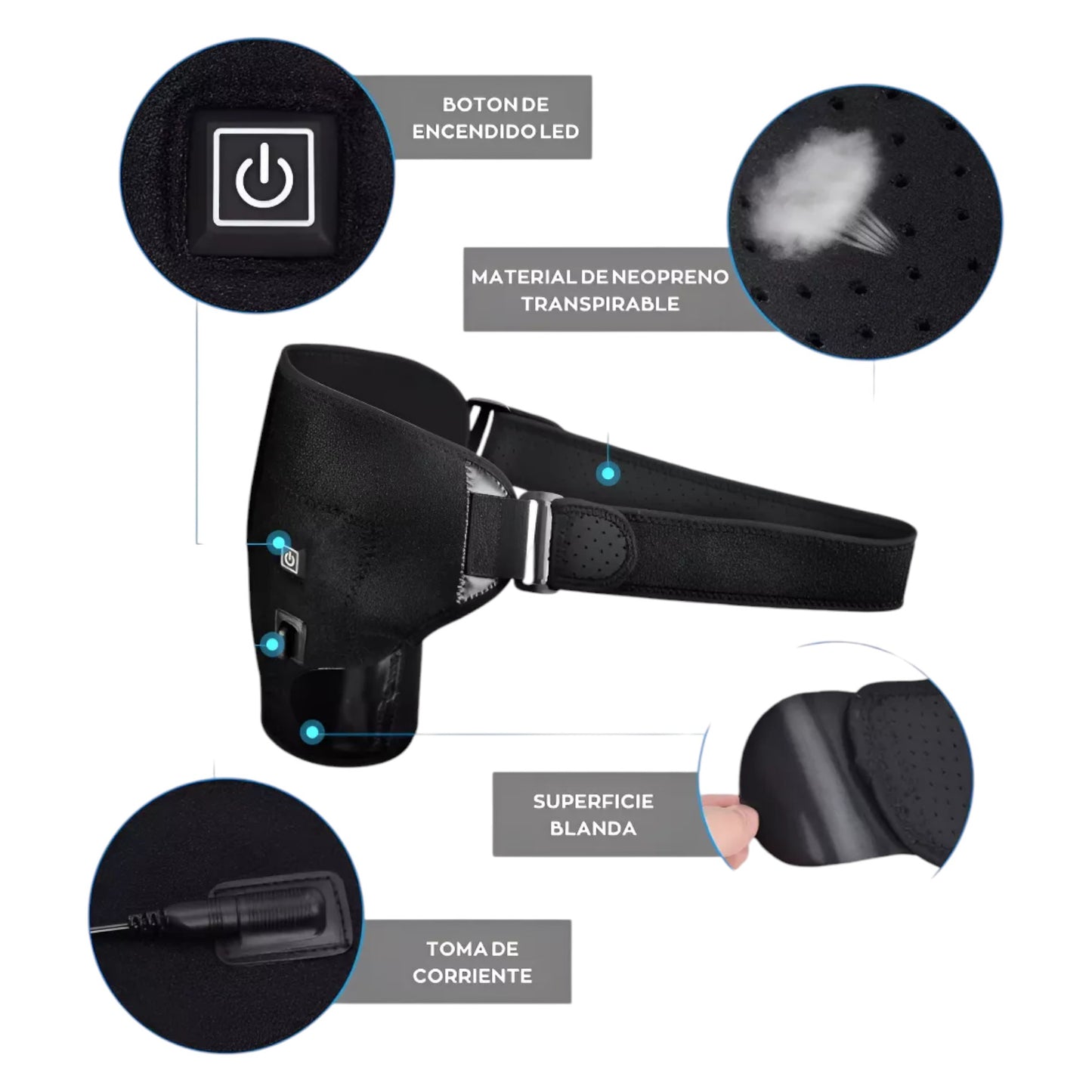 HOMBRO RELAX PRO™– Hombrera Ortopédica con Calor Infrarrojo Integrado.