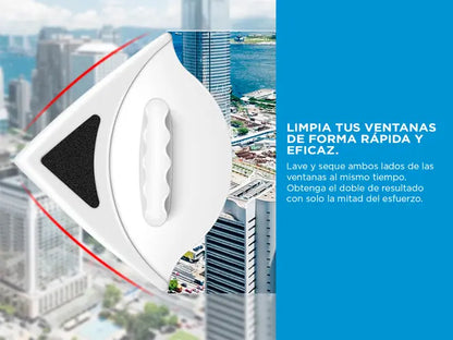 CRYSTAL CLEAN™– Limpiavidrios Magnético Triangular de Alta Precisión.