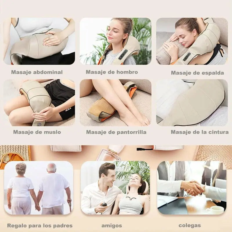 MASAJE PRO™ MASAJEADOR ELÉCTRICO– Alivio Instantáneo para Cuello y Espalda.