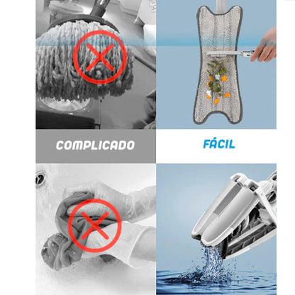 MOPA PLANA GIRATORIA 360™ – LIMPIA SIN ESFUERZO Y SIN ENSUCIARTE LAS MANOS.