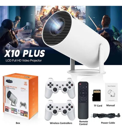 MINI PROYECTOR GAMEVISION™ 4K + 2 CONTROLES INALÁMBRICOS, JUEGA EN PANTALLA GRANDE.