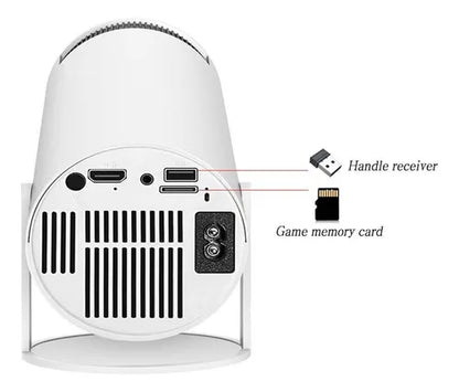 MINI PROYECTOR GAMEVISION™ 4K + 2 CONTROLES INALÁMBRICOS, JUEGA EN PANTALLA GRANDE.