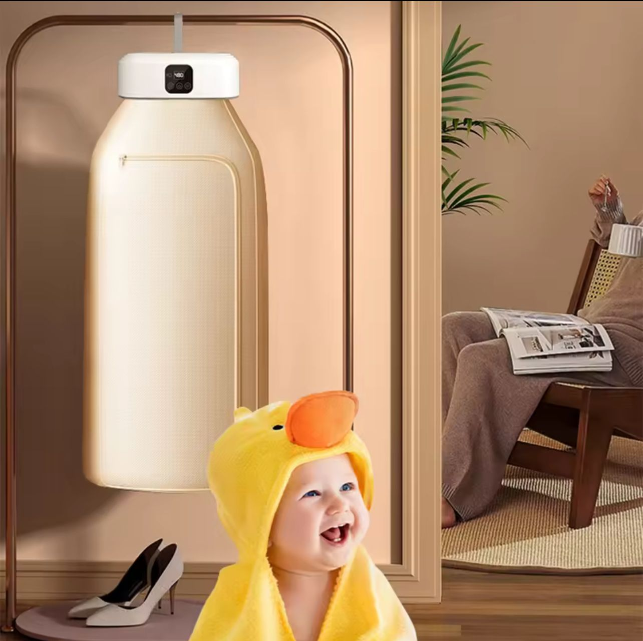 SECADOR COLGANTE™ PORTÁTIL 600W – SECA TU ROPA EN MINUTOS, ¡DONDE SEA!