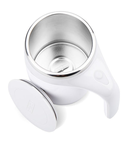 TAZA USB BATIDORA MAGNÉTICA™ 380ML – DISEÑO ELEGANTE EN CAFÉ Y BLANCO.
